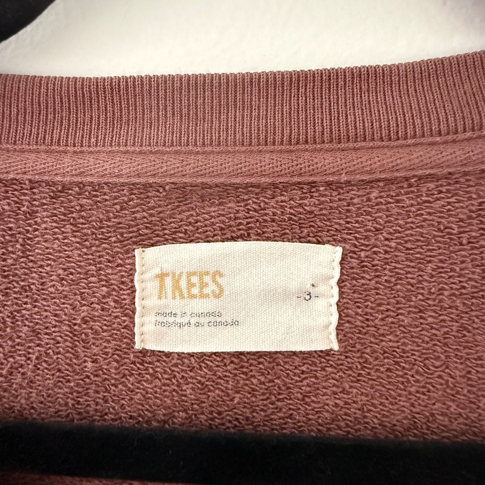 TKEES Terracotta‎ Mauve 100% Cotton French Terry Oversized Sweatshirt Size 3 L - Picture 2 of 9
